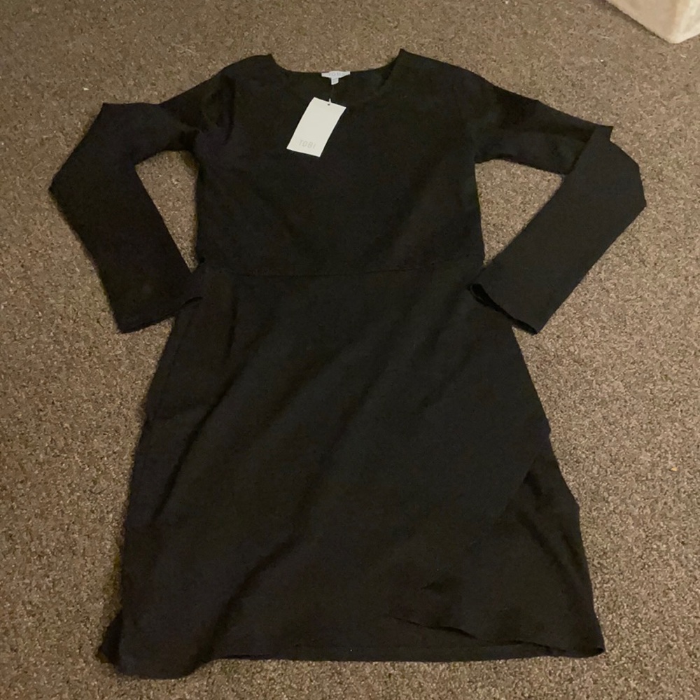 NWT Tobi long sleeve black mini dress - Picture 3 of 5